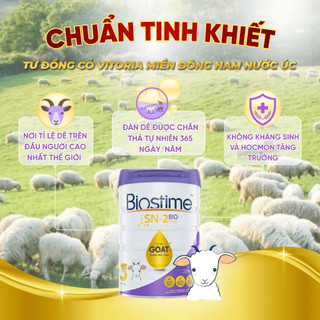 Sữa Dê Biostime Ultra Goat cải thiện tiêu hóa tăng cường hấp thu hỗ trợ hệ miễn dịch cho bé 800g
