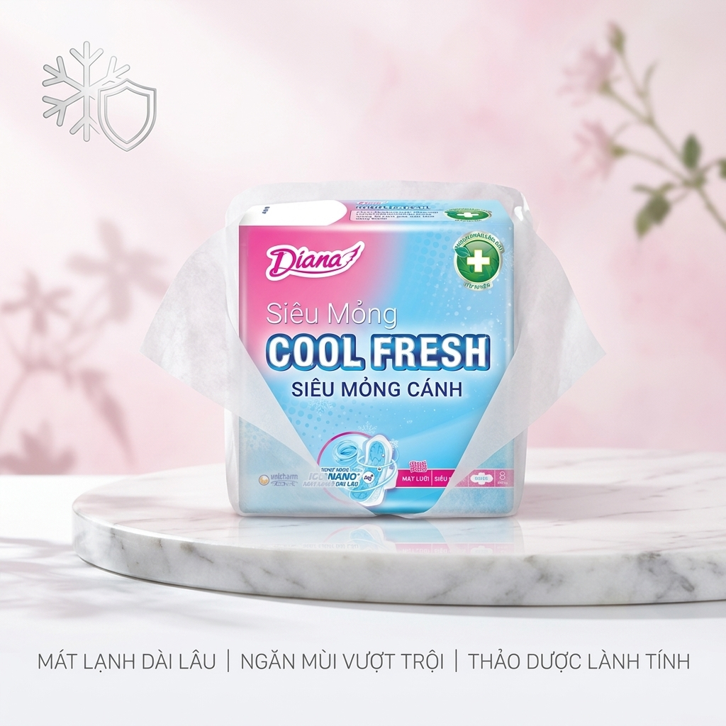 ❄️ BVS DIANA SIÊU THẤM COOL FRESH SIÊU MỎNG CÁNH (8 MIẾNG) – MÁT LẠNH BỨT PHÁ, TỰ TIN SẢI BƯỚC!