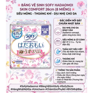 🌸 BVS SOFY HADAOMOI COMFORT ULTRA SLIM 26CM (8 MIẾNG) – NÂNG NIU LÀN DA NHẠY CẢM NGÀY ĐÈN ĐỎ 🌸
