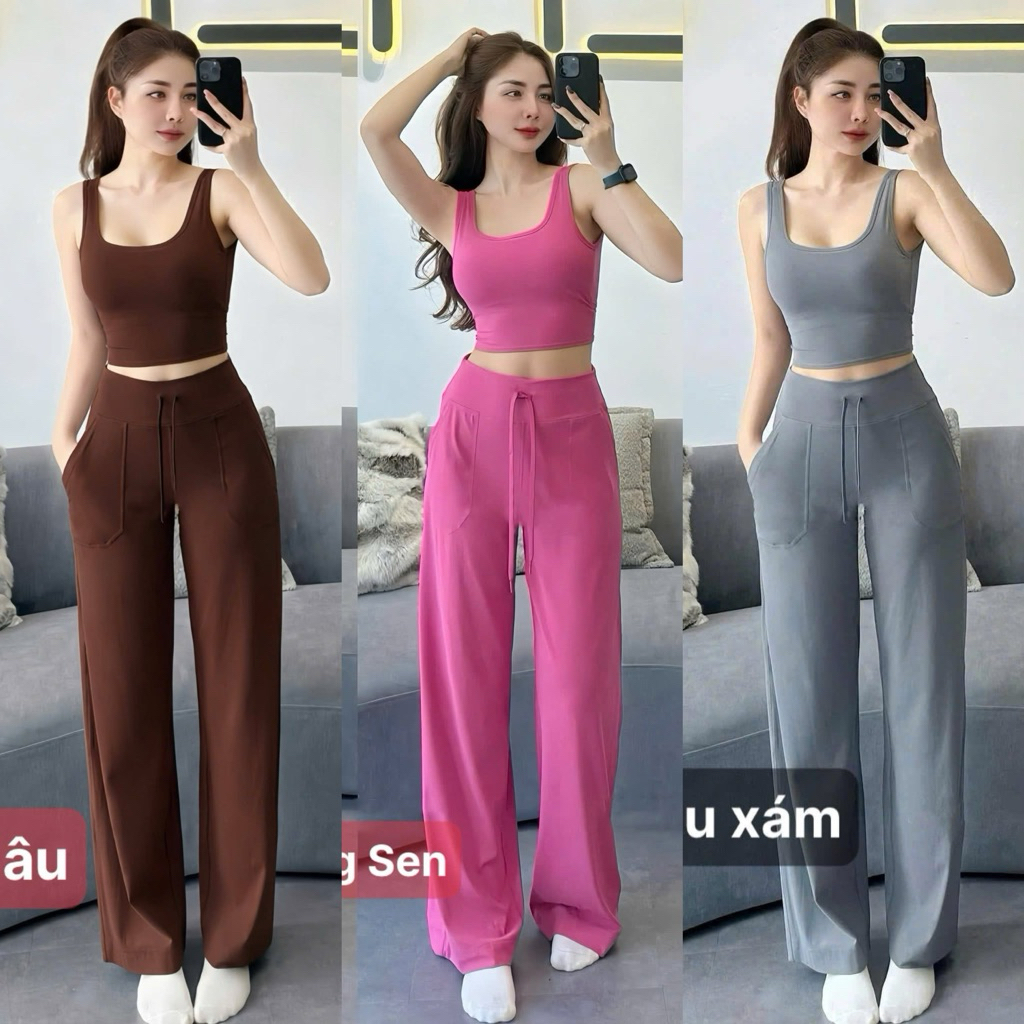 Bộ Tập Gym, Yoga Palites Quần Ống Suông