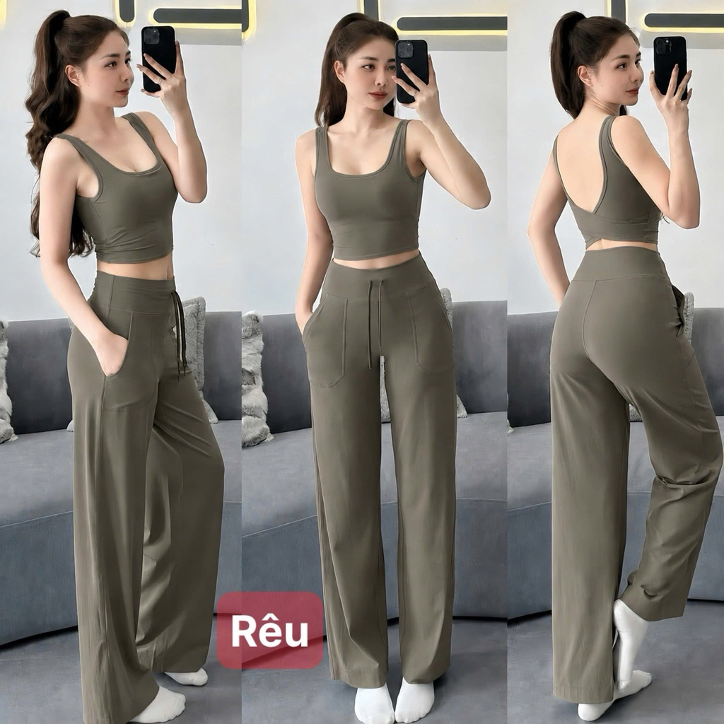 Bộ Tập Gym, Yoga Palites Quần Ống Suông