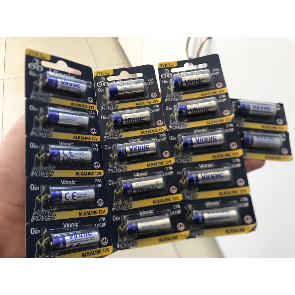 Pin Vinnic 12V 27A Alkaline - Pin Remote Cửa Cuốn, Báo Động, Chuông Cửa - Vỉ 1 Viên