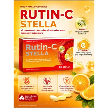 Viên uống Rutin C stella hỗ trợ tăng sức bền thành mạch, chống oxy hóa (hộp 50 viên)