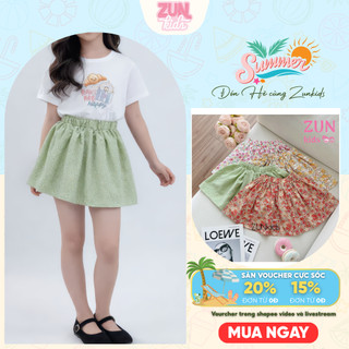 Chân váy xòe trên nền vải hoa cho bé gái - Phù hợp với mọi outfit cho bé