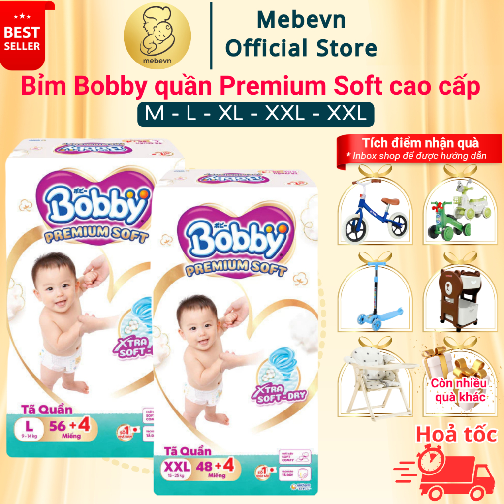 bỉm bobby quần Premium Soft cao cấp, bỉm bobby chính hãng siêu thấm hút ...