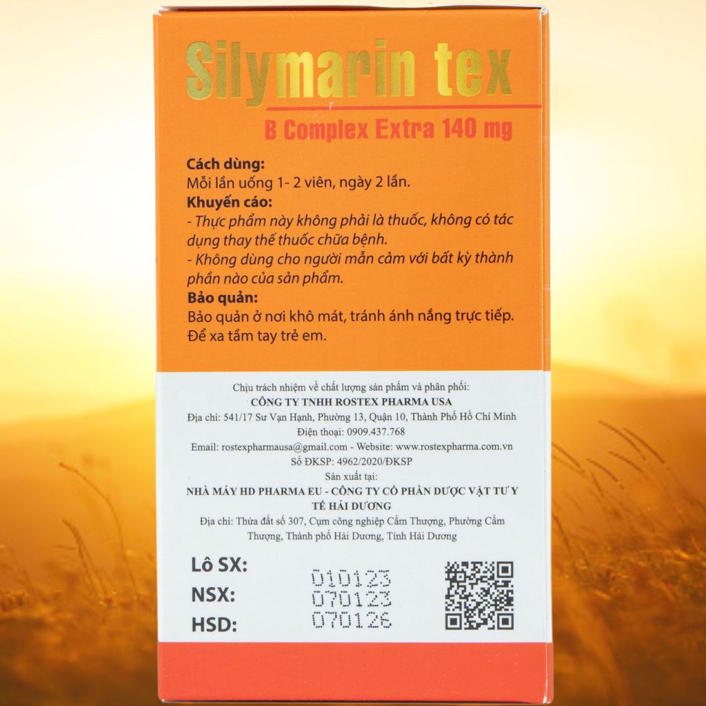 Combo 5 Hộp Silymarin Tex Cam - Rostex - Hải Dương - Vitamin Thanh Lọc