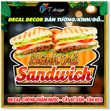 Decal Bánh Mì Chống Nước 🌈𝑭𝒓𝒆𝒆𝒔𝒉𝒊𝒑 Hình Dán Bánh Mỳ Thịt Trang Trí Xe/Tiệm Bánh Mì
