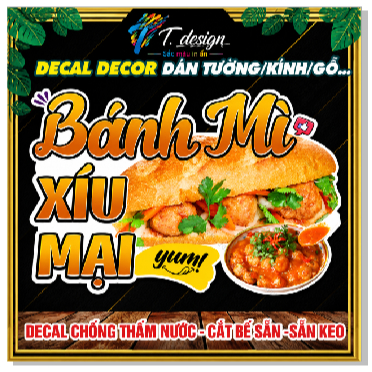 Decal Bánh Mì Chống Nước 🌈𝑭𝒓𝒆𝒆𝒔𝒉𝒊𝒑 Hình Dán Bánh Mỳ Thịt Trang Trí Xe/Tiệm Bánh Mì