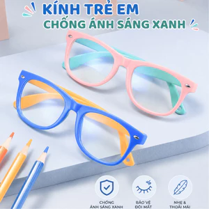 Kính trẻ em mắt vuông thời trang Hàn Quốc chống tia UV400 phong cách dễ thương giá rẻ HANASO 416