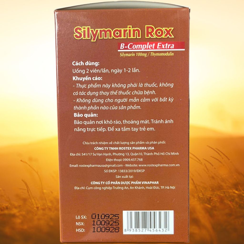 Silymarin Rox Nâu - Rostex - Vinaphar - Vitamin Thanh Lọc