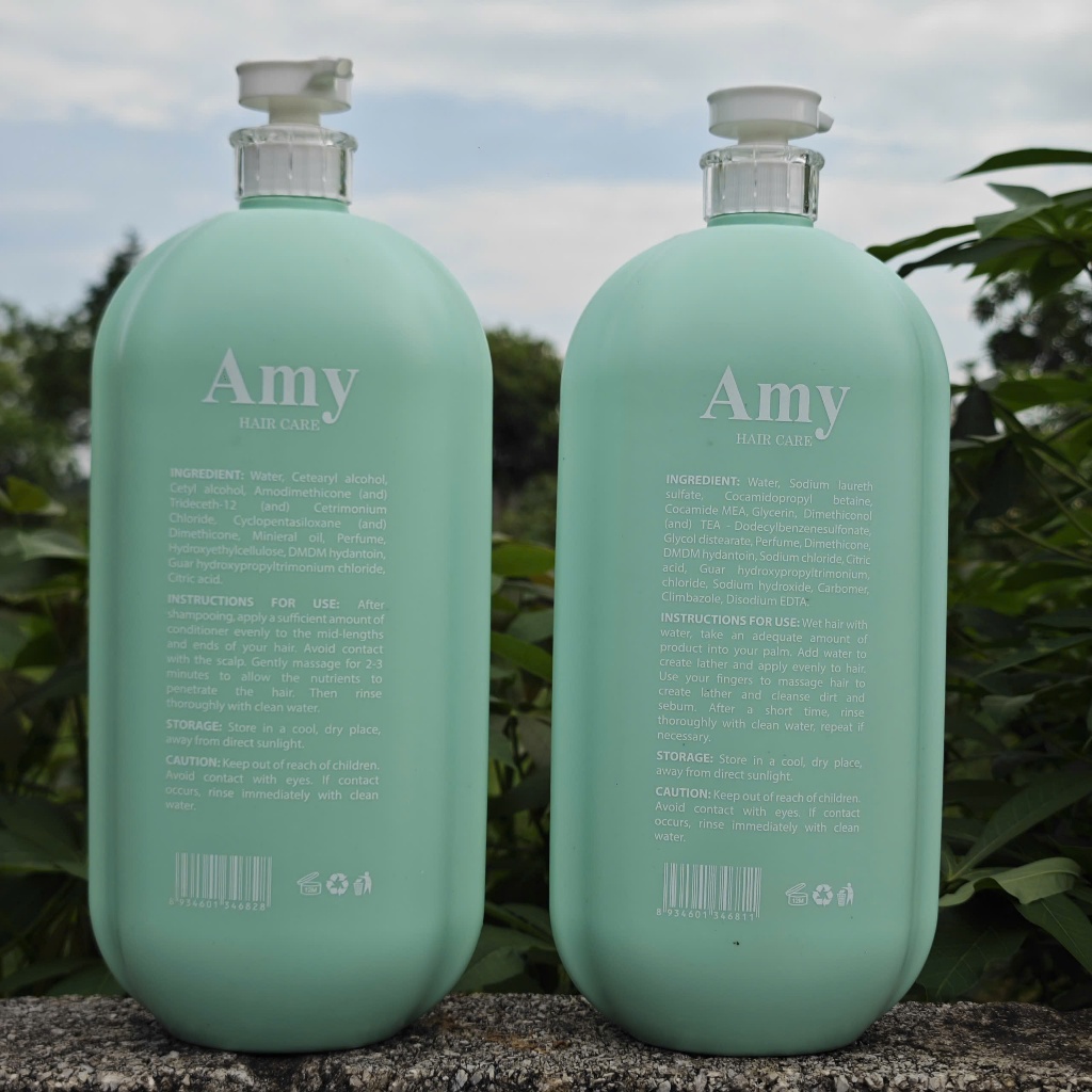 Cặp Dầu Gội Xả Amy Hair Care 2000ml - Combo Gội Xả Phục Hồi Tóc Khô Xơ Nuôi Dưỡng Tóc Mượt