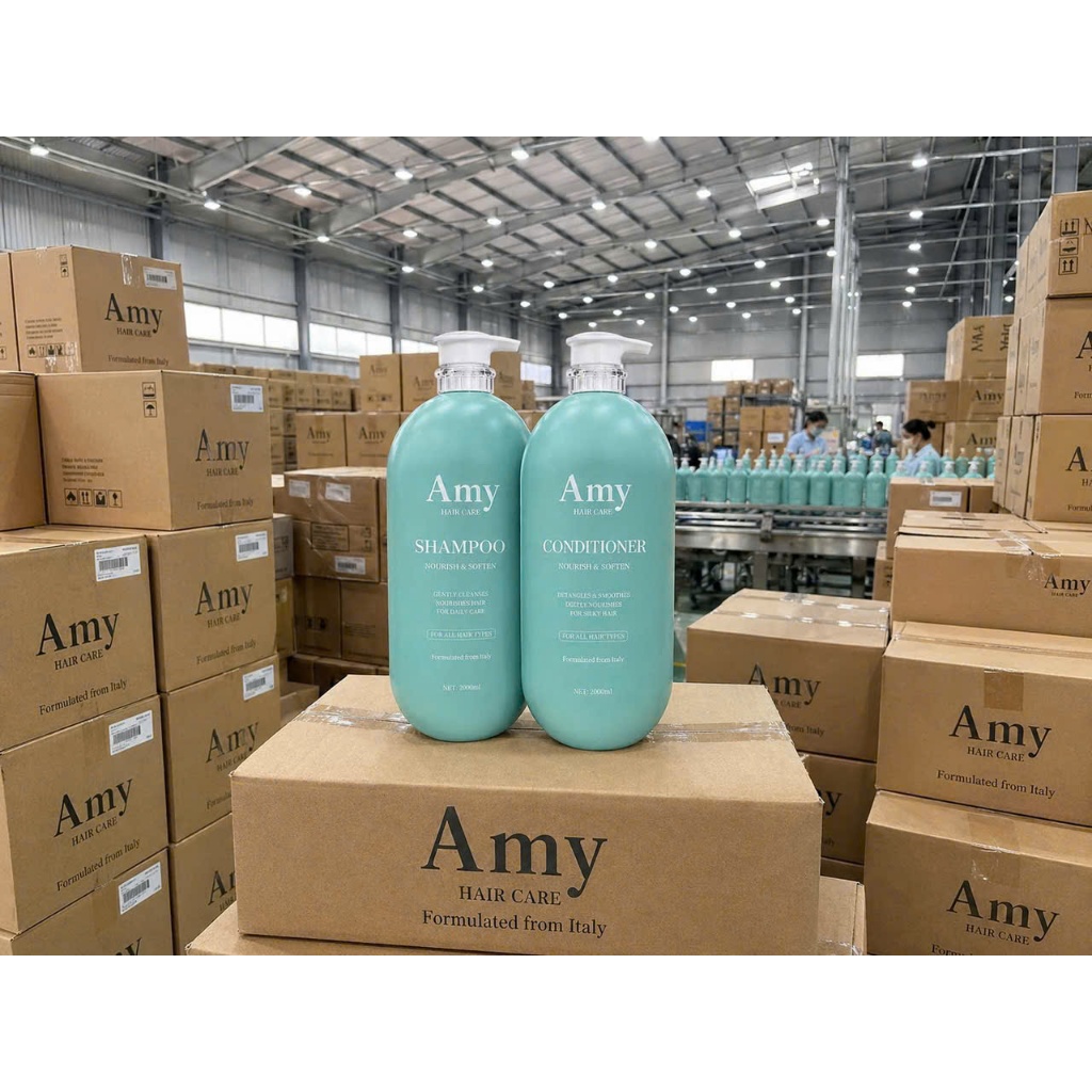 Cặp Dầu Gội Xả Amy Hair Care 2000ml - Combo Gội Xả Phục Hồi Tóc Khô Xơ Nuôi Dưỡng Tóc Mượt