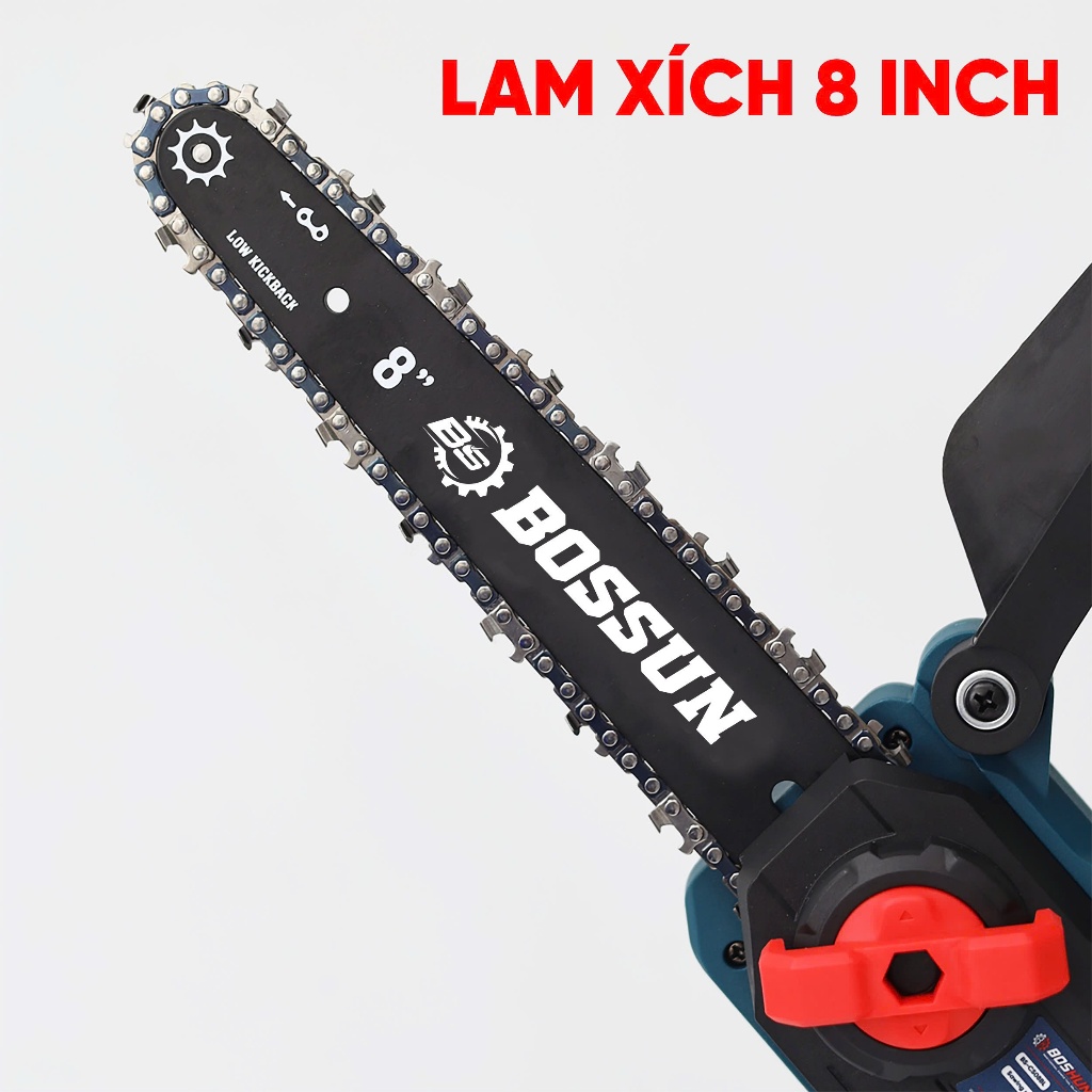 [Bảo Hành 12 Tháng] Máy Cưa Xích Bossun 8inch BS-CS08BLC Không Chổi Than, 100% Lõi Đồng, Chính Hãng Chuyên Cưa, Cắt Gỗ
