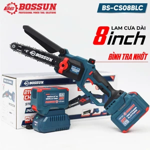 Máy Cưa Xích Bossun 8inch BS-CS08BLC Không Chổi Than, 100% Lõi Đồng, Chính Hãng Chuyên Cưa, Cắt Gỗ