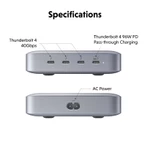 Dock hub kiêm nguồn Hyper Thunderbolt 4 Power Hub Integrated Gan Power Source chính hãng (HDTB4PH) — ảnh 5