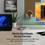 Dock hub kiêm nguồn Hyper Thunderbolt 4 Power Hub Integrated Gan Power Source chính hãng (HDTB4PH) — ảnh 6