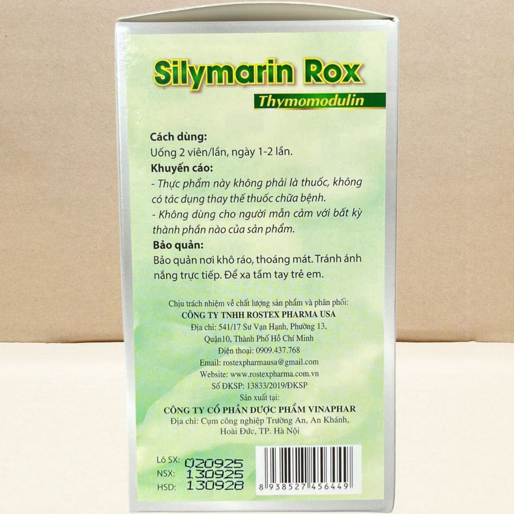 Silymarin Rox Xanh Lá - Rostex - Vinaphar - Vitamin Chữa Lành