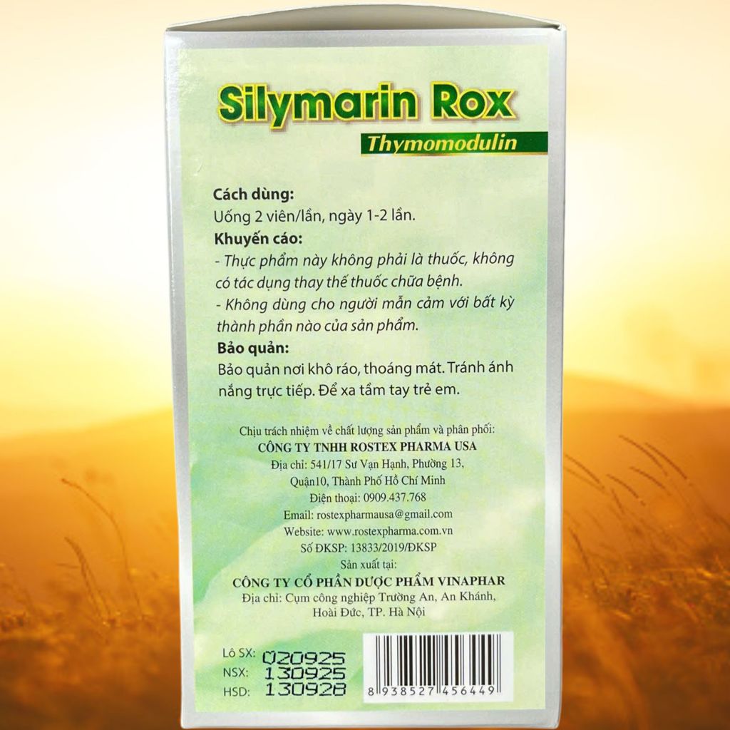 Silymarin Rox Xanh Lá - Rostex - Vinaphar - Vitamin Thanh Lọc