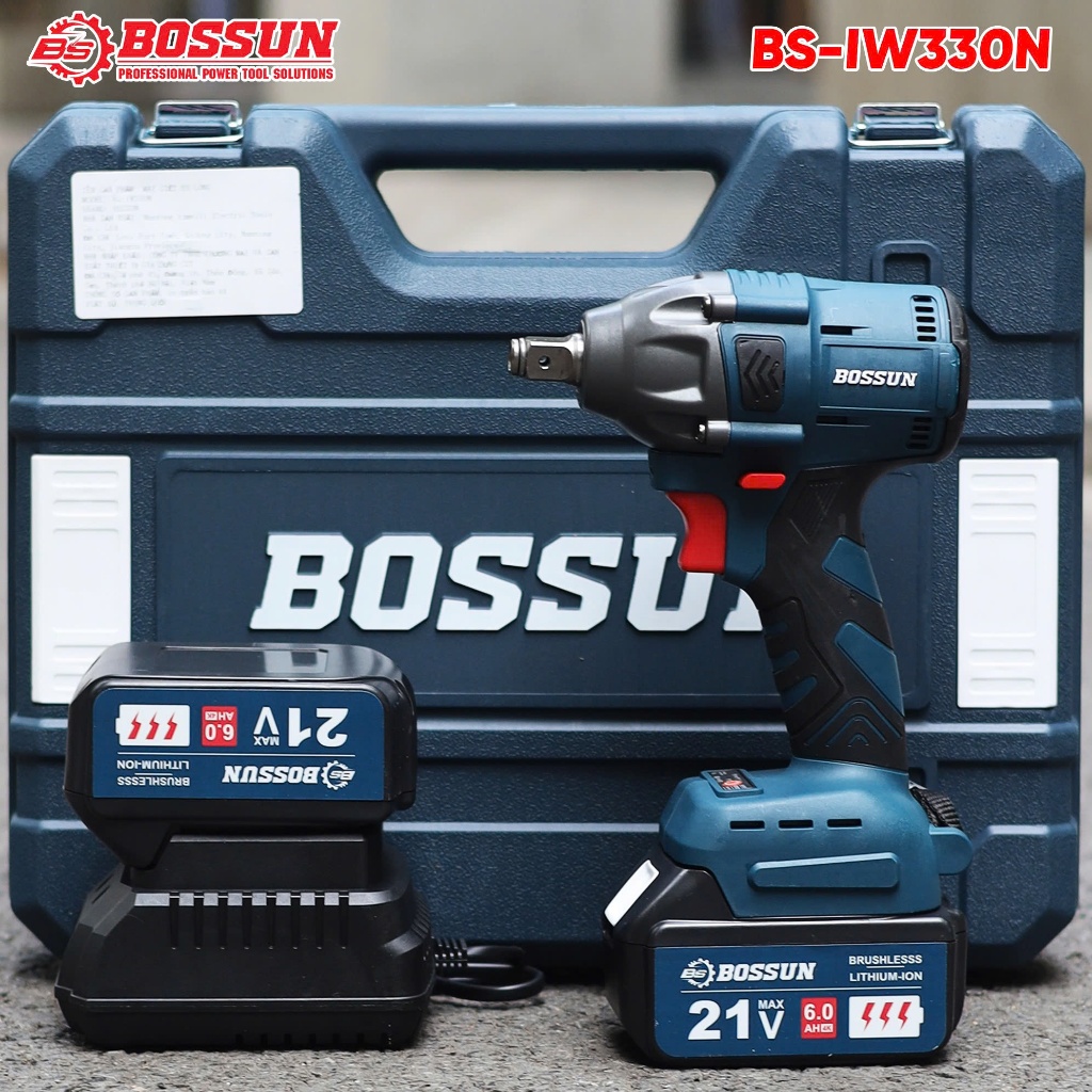 Máy Siết Bulong BOSSUN BS-IW330N, Đầu Khẩu 1/2 Đa Năng, Động Cơ Không Than, Chân Phổ Thông