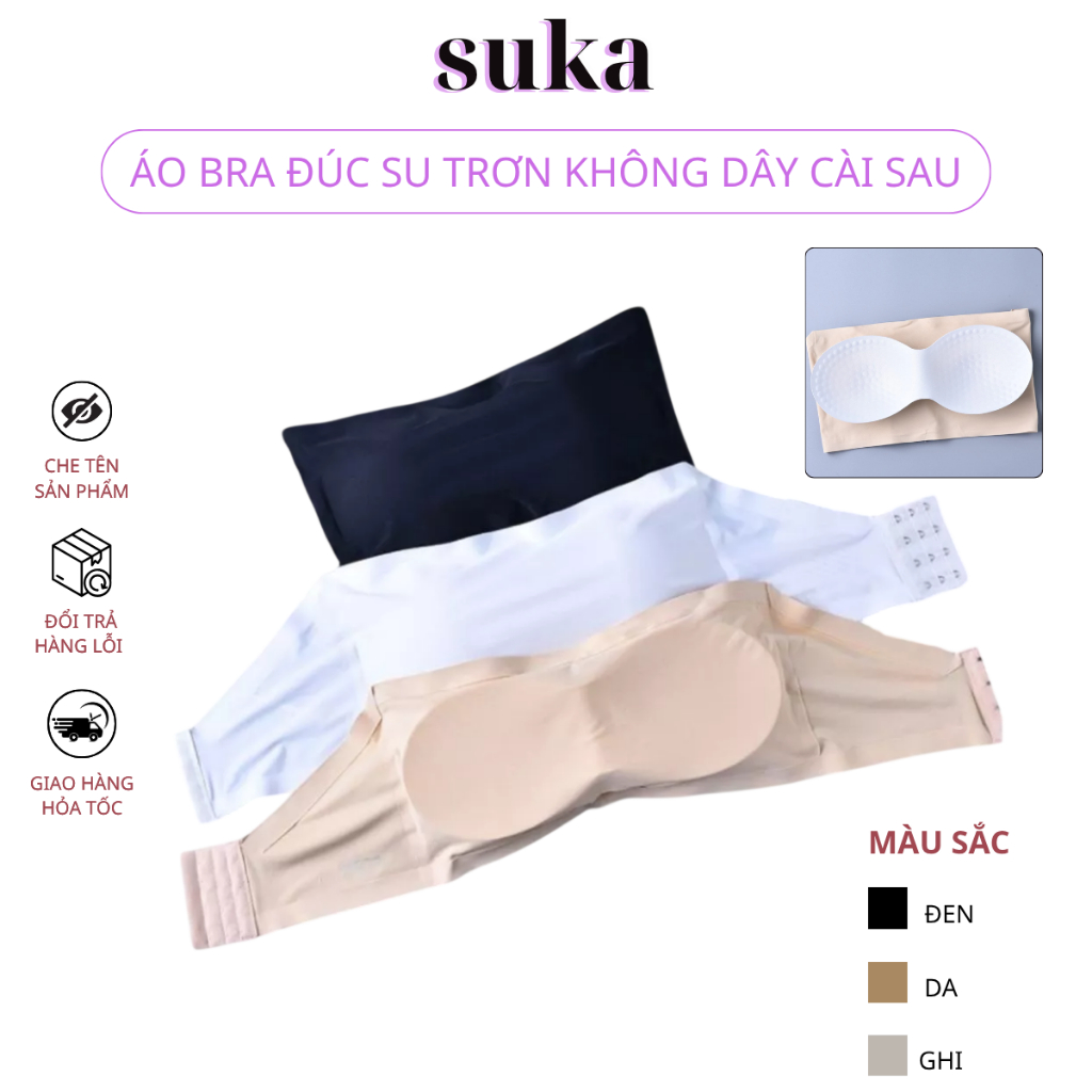 Áo lót nữ không gọng, chất liệu đúc su cao cấp, thiết kế cài sau, nâng ngực tự nhiên 663