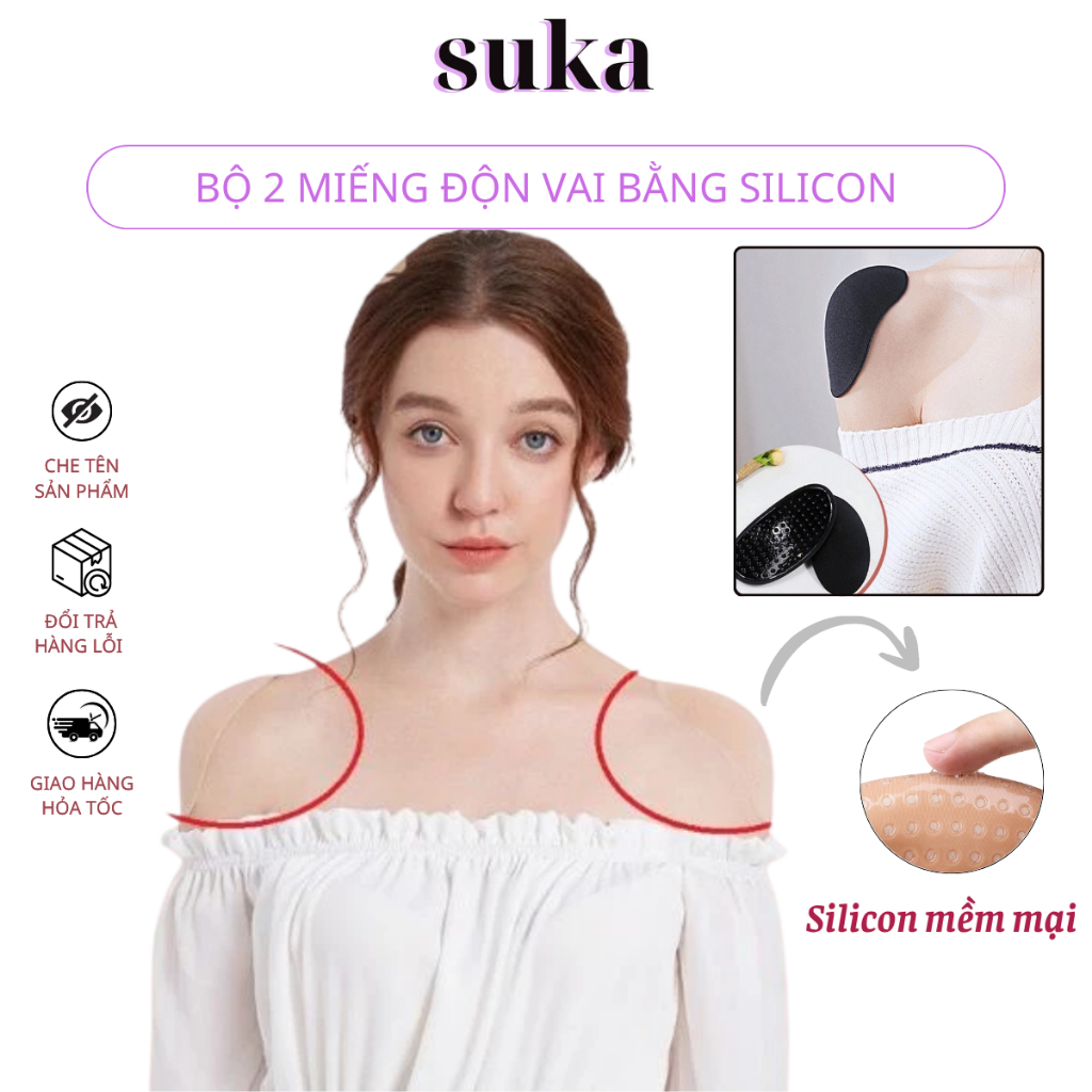 Bộ 2 miếng độn vai bằng silicon thoáng mát  666