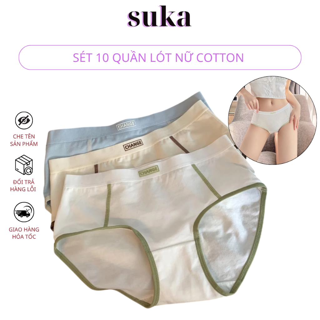 Combo 10 Quần Lót Nữ Cotton Kháng Khuẩn, Co Dãn Thoải Mái 685
