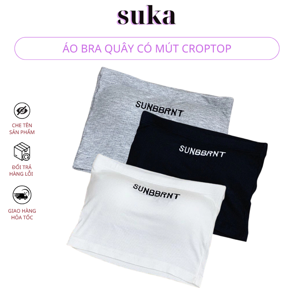 Áo ống không dây có mút kiểu croptop áo bra quây xinh đa năng nhiều màu 686