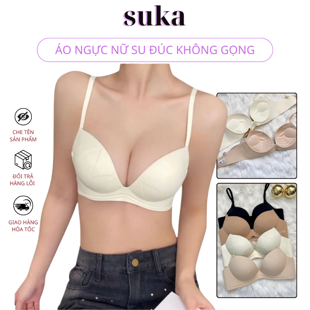 Áo Ngực Nữ Su Đúc Không Gọng Nâng Ngực Mặc Áo Dài Đẹp Chất Cao Su Non Liền Khối 698