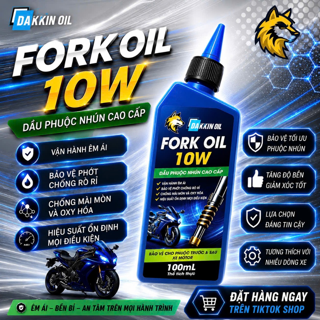DẦU PHUỘC GIẢM XÓC AKLUBE FORK OIL  10W 100ML