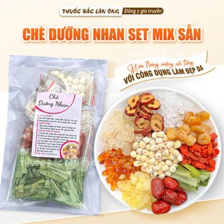 Chè dưỡng nhan set 750g mix sẵn đủ vị, chè tuyết yến dưỡng nhan mát gan, thanh nhiệt cho cả gia đình