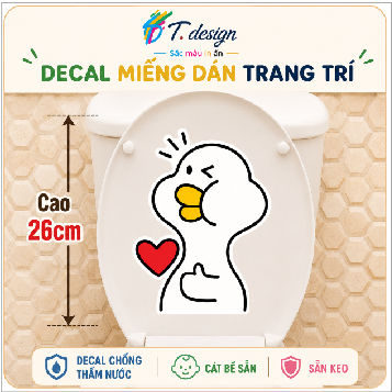 Miếng Dán Bồn Cầu Dễ Thương, Chống Nước, Cao Cấp - Miễn Phí Vận Chuyển! Trang Trí Bồn Cầu Sáng Tạo, Cắt Sẵn, PVC.