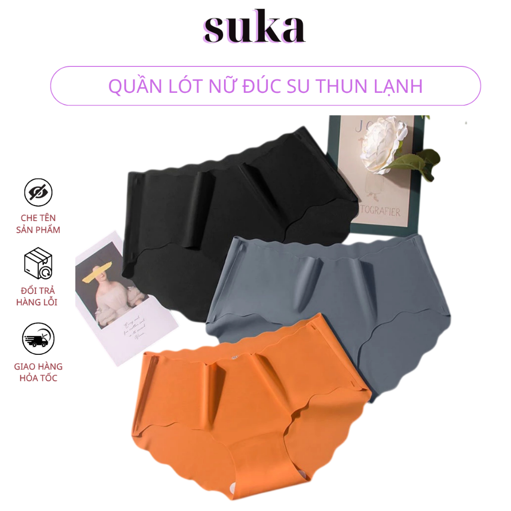 Quần lót nữ đúc su thun lạnh không đường may viền sóng gợi cảm 822