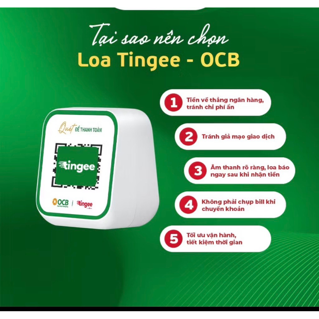 Loa OCB - Tingee I Loa đọc thông báo chuyển khoản chính hãng I Bảo hành 12 tháng