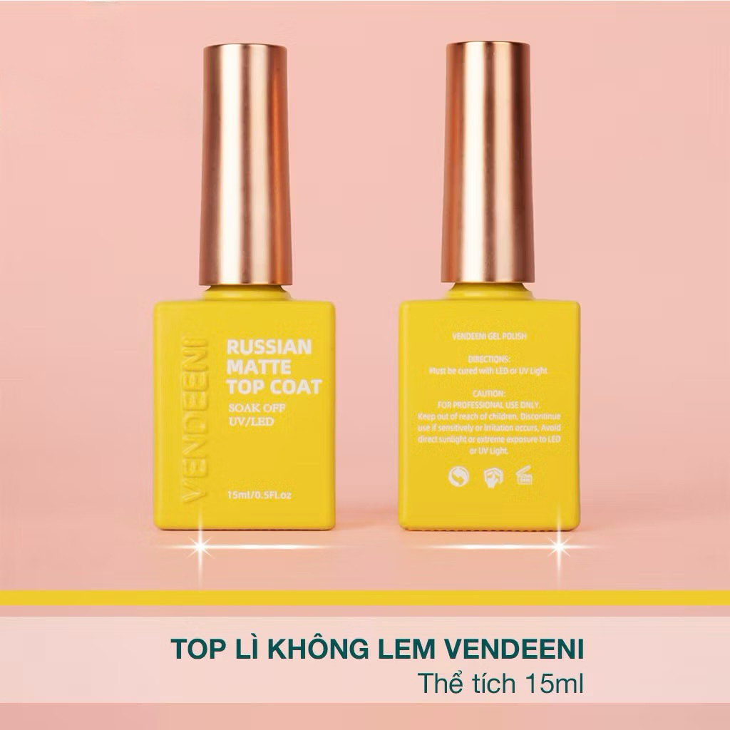 [Top lì không lem Vendeeni 15ml-Gel liên kết làm nền chà tráng gương, vẽ móng, trang trí nail