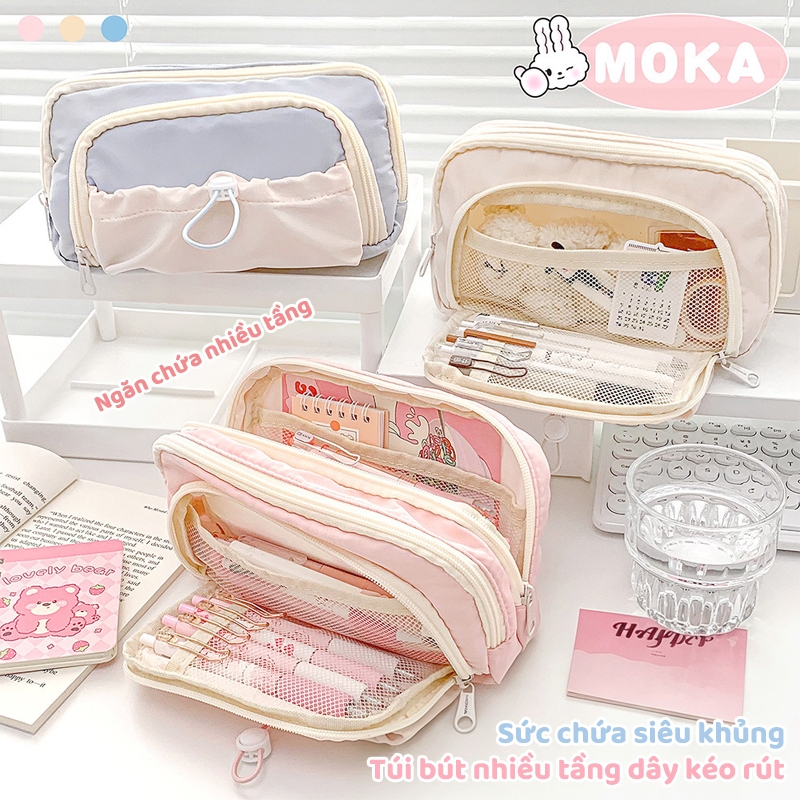 Hộp Đựng Bút Đơn Giản Nhiều Ngăn Dành Cho Bé Gái Đồ Dùng Học Tập Cute Xinh Xắn Văn Phòng Phẩm Giá Rẻ