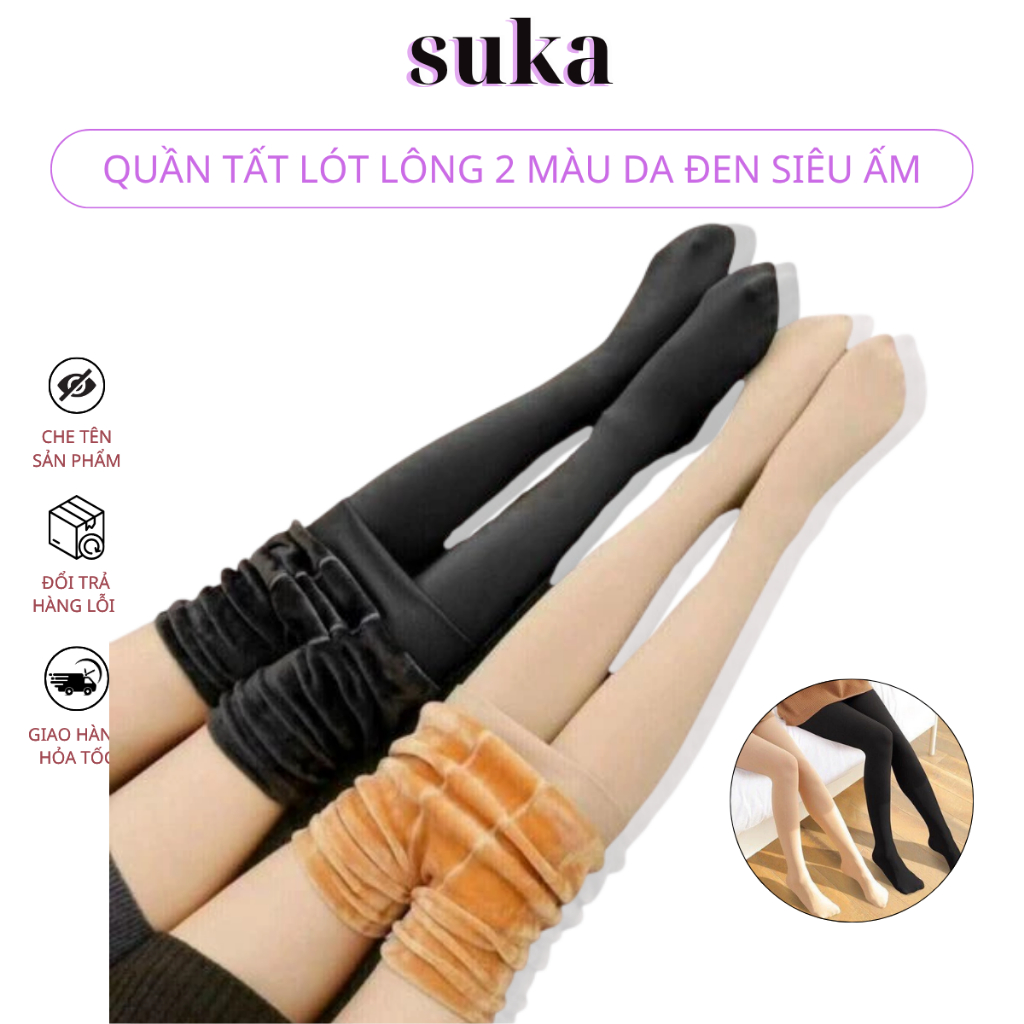 Quần Tất Lót Lông 2 Màu Da Đen Siêu Ấm Cho Nữ 1443