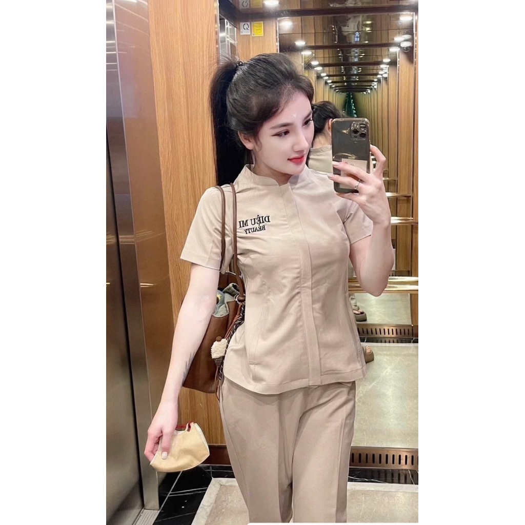 Đồng phục spa ,thẩm mỹ viện cao cấp chất liệu cotton lạnh (hàng thiết kế)