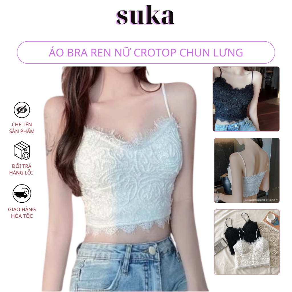 Áo Bra Ren Nữ Crotop Siêu Hot Chun Lưng 1720