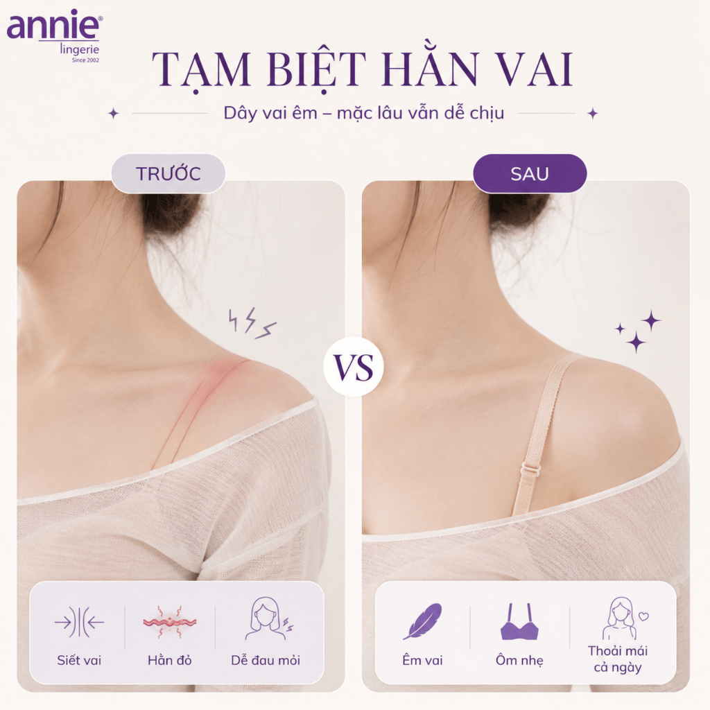 annie Áo Bra Nữ Đệm Mỏng 1.5cm Nâng Đỡ Định Hình V1 Tự Nhiên, Không Hằn Da Chống Há Quả BRA8131B