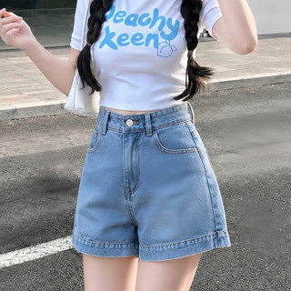 Quần đùi jean Bigsize nữ lưng cao dáng chữ A có túi thật cá tính năng động cho nàng Chubby Q559/J6