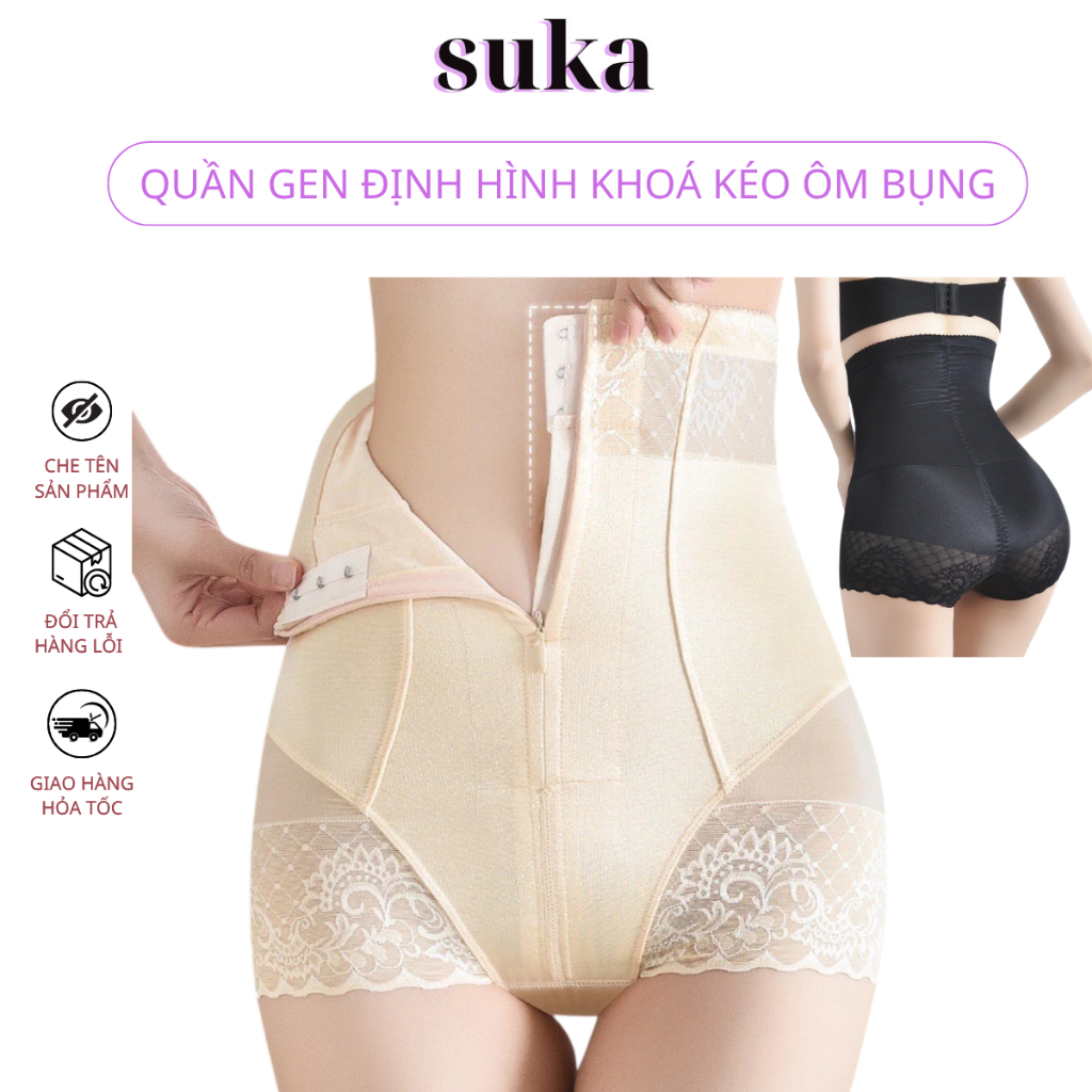 Quần Gen Định Hình Khoá Kéo Siết Lực 2055 Ôm Bụng Nâng Mông