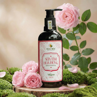Sữa Tắm Hoa Hồng 50ml - Hoa Nén - Vegan - Làm sạch, dưỡng ẩm, size bỏ túi du lịch