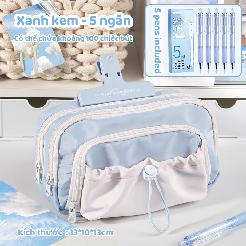 Túi Đựng Bút Cute Nhiều Ngăn Dành Cho Bé Gái Đồ Dùng Học Tập Dung Tích Lớn Dễ Thương Văn Phòng Phẩm