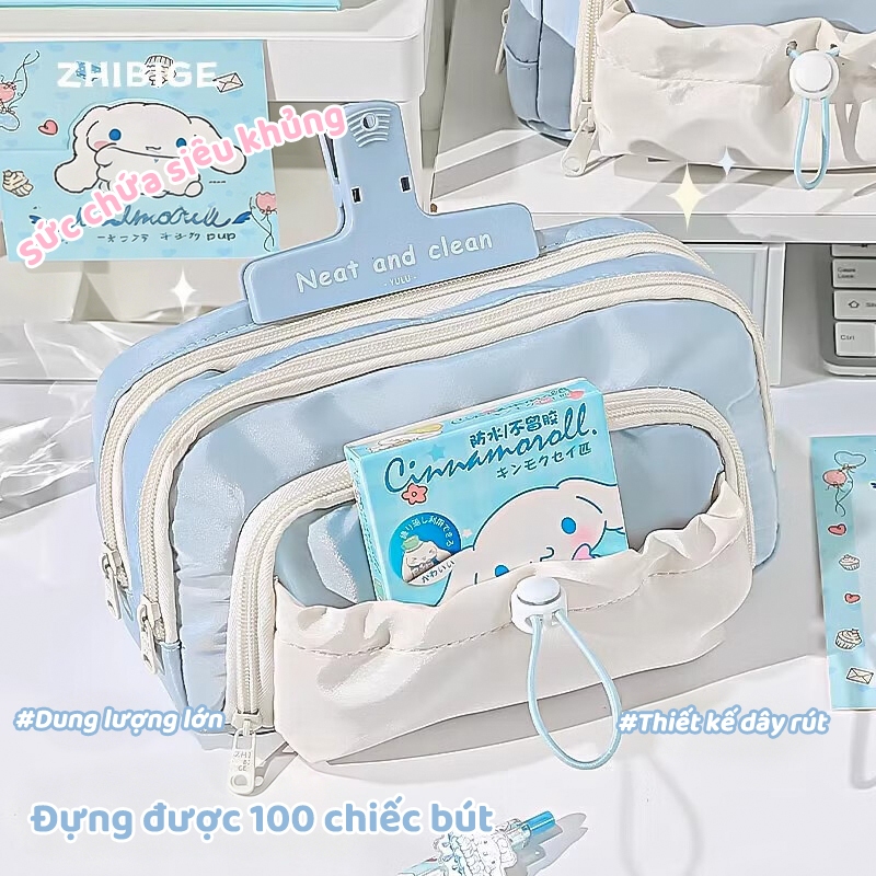 Túi Đựng Bút Cute Nhiều Ngăn Dành Cho Bé Gái Đồ Dùng Học Tập Dung Tích Lớn Dễ Thương Văn Phòng Phẩm
