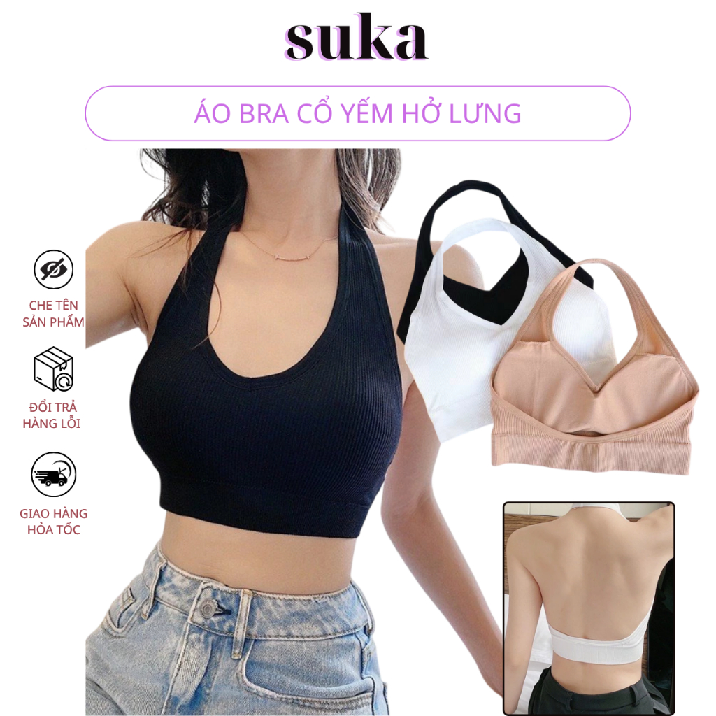Áo bra cổ yếm hở lưng kèm đệm ngực siêu đẹp 2288