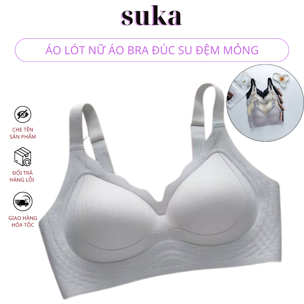 Áo Lót Nữ Đúc Su Đệm Mỏng Không Gọng Nâng Ngực Cho Nữ Mát Lạnh Co Giãn 2512