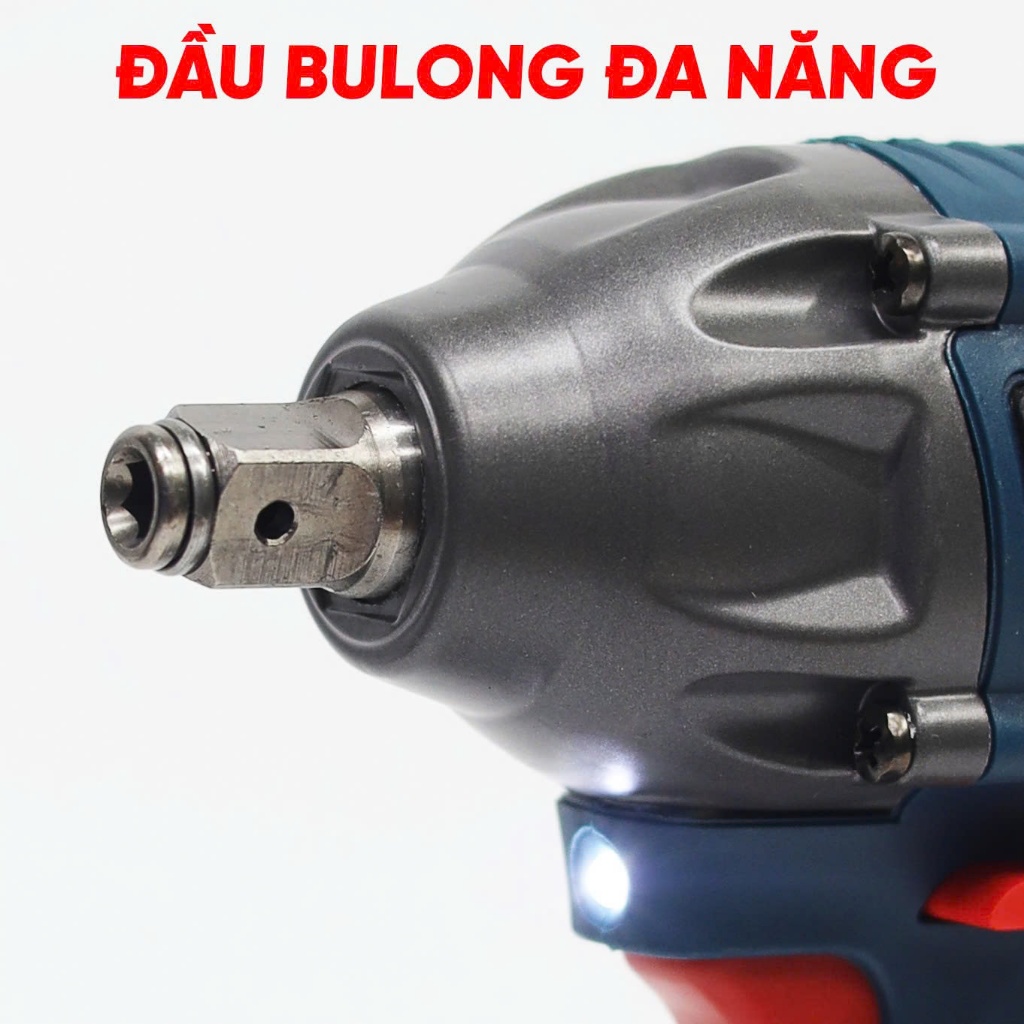 Máy siết bulong pin Bossun BS-IW330N  21V động cơ không chổi than, 3 tốc độ, đầu khẩu 1/2 inch, mở ốc xe máy, xe tải