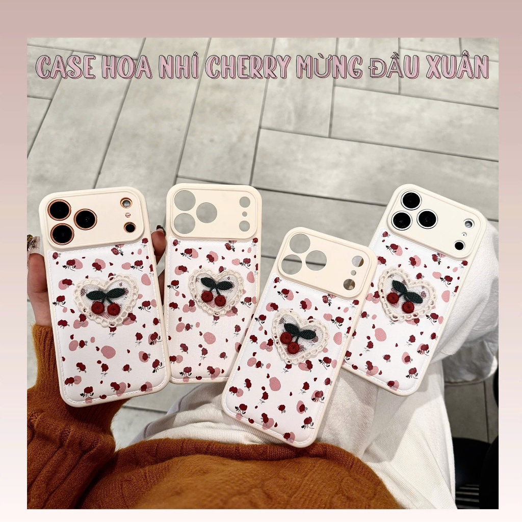 Ốp Lưng Iphone Trái Tim Cherry Cherry Vintage Heart Nữ Tính | Đơn Giản| Nắng Case
