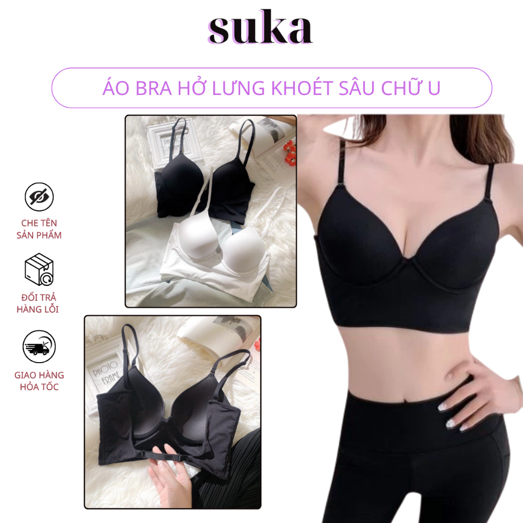 Áo Bra hở lưng khoét sâu chữ U chất su lụa cao cấp Có Gọng 3965