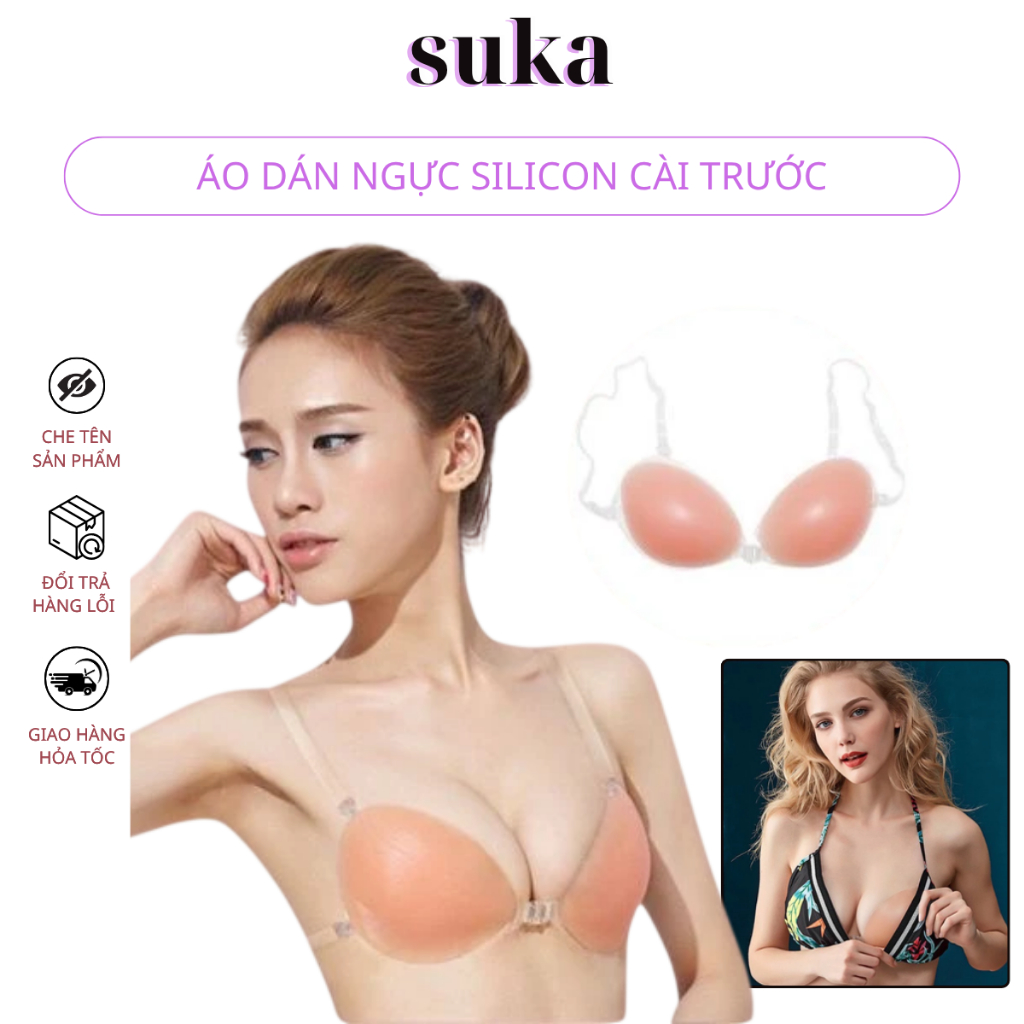 Miếng Dán Ngực Silicon Nâng Ngực Cài Trước Kèm Dây Trong 4949